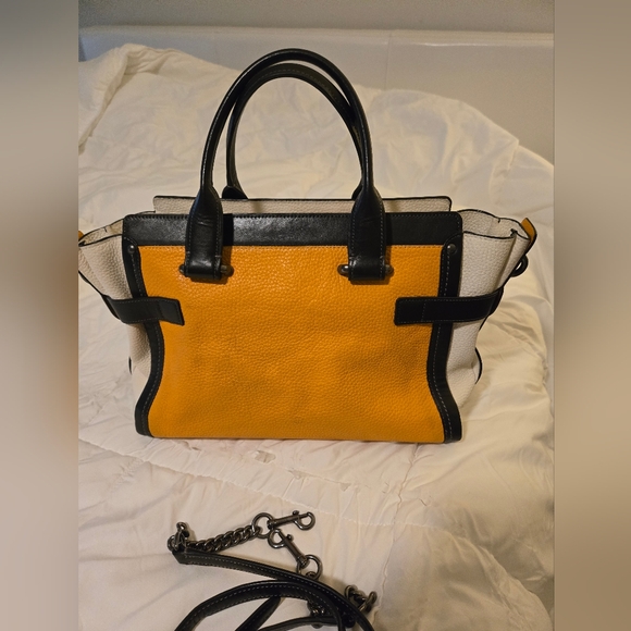 Coach Swagger Women's Yellow and Black Handbag EUC - Picture 8 of 13